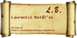 Laurentzi Balázs névjegykártya